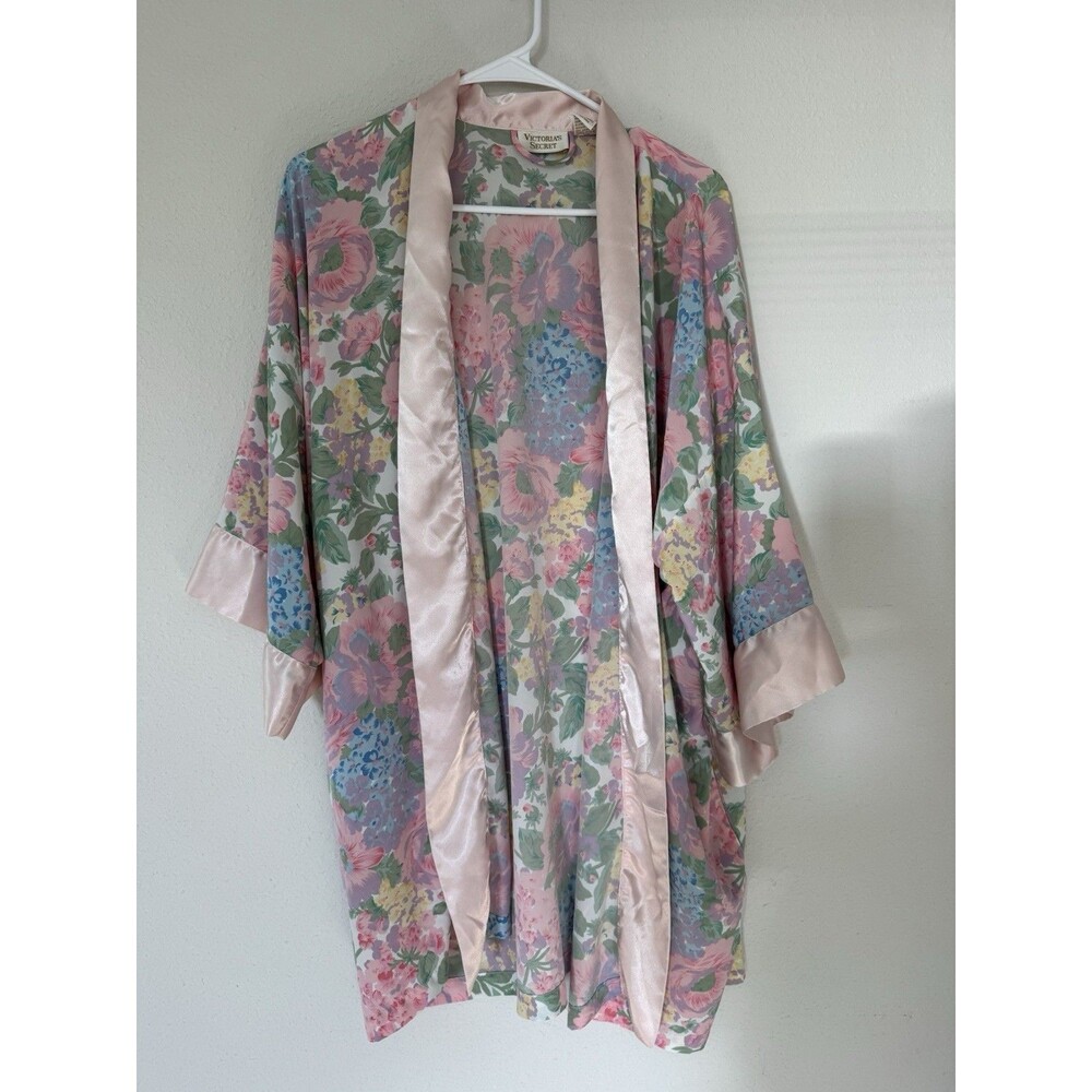 VTG Victoria's Secret Gold Label Kimono Robe Floral OS 90s Lingerie Cute Chic